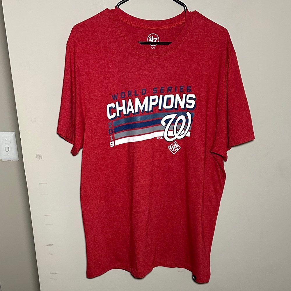 47 Red Washington Nationals World Series Champions Tee